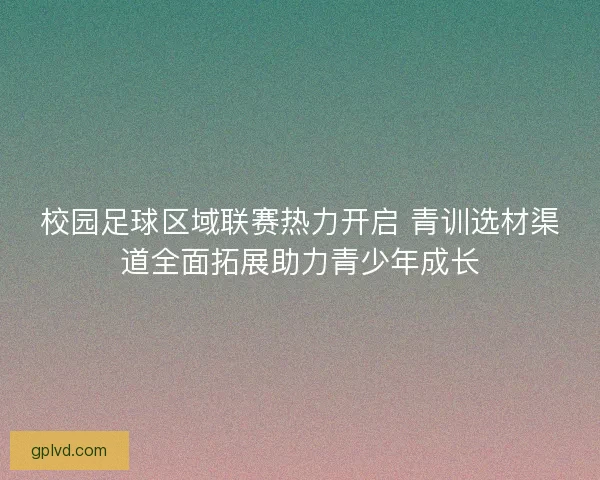 校园足球区域联赛热力开启 青训选材渠道全面拓展助力青少年成长