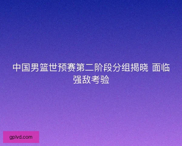 中国男篮世预赛第二阶段分组揭晓 面临强敌考验